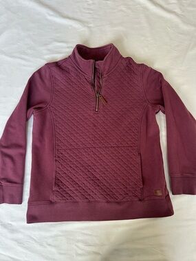 L.L. Bean Quilted Half-Zip Pullover in Burgundy